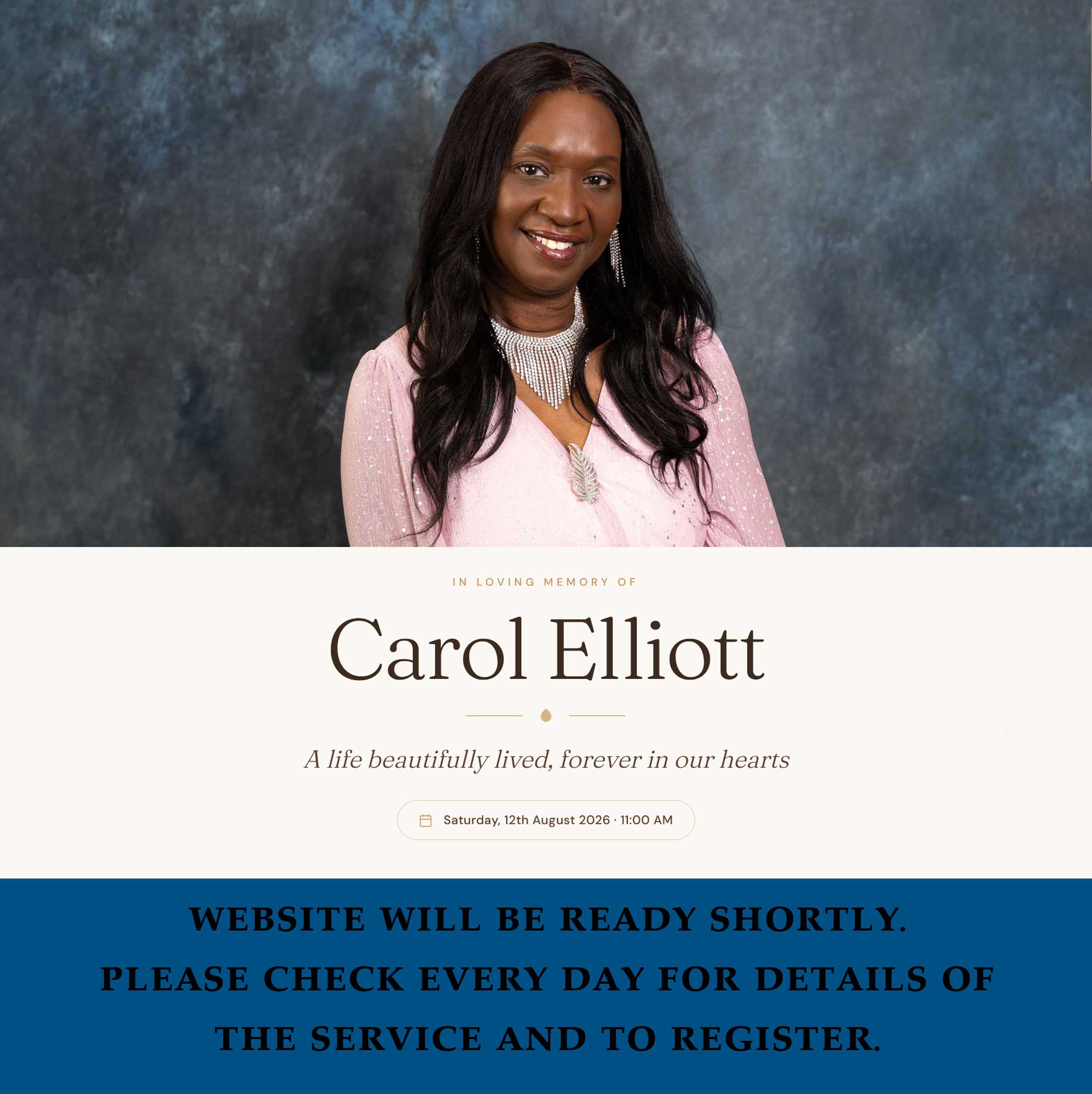The funeral of Carol J Elliott